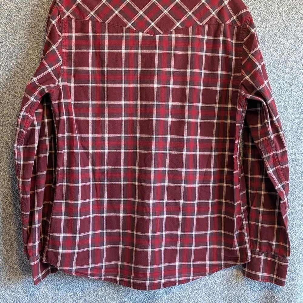 Red Plaid Cotton Flannel Men's Size Medium Long Sleeve Shirt American Rag - Picture 8 of 8